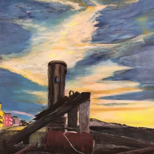 L’argano. Acrilico su tela (50×70 cm).